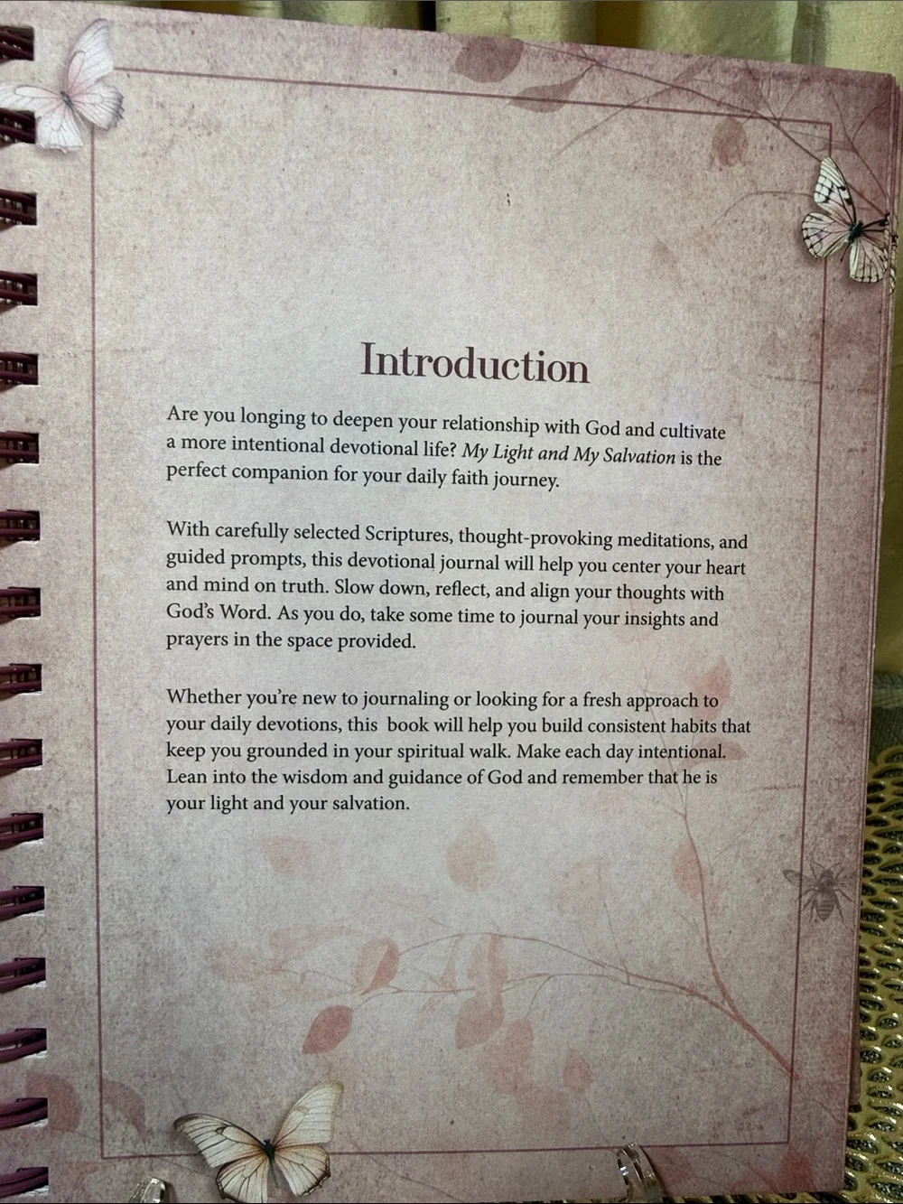 365-Day Devotional Journal - My Light and My Salvation (Pink Butterfly)